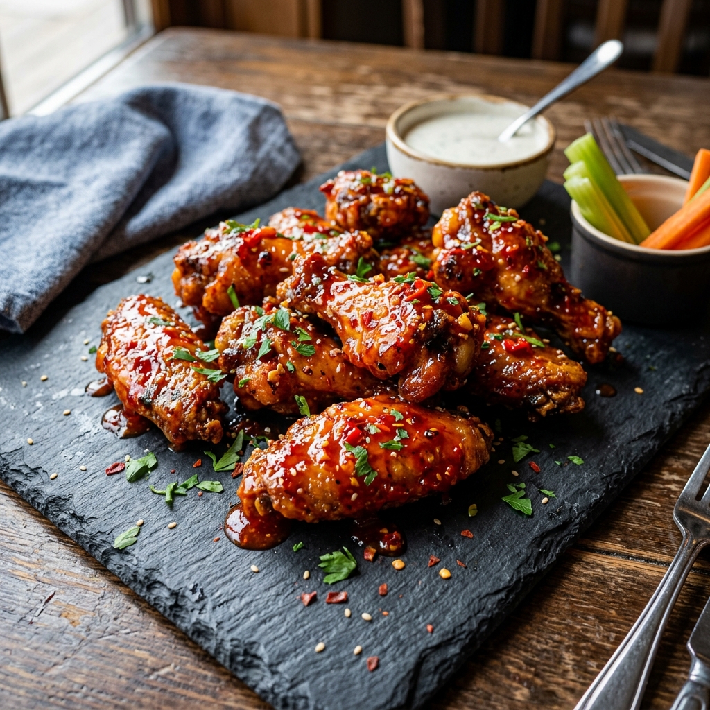 Spicy Honey Garlic Wings